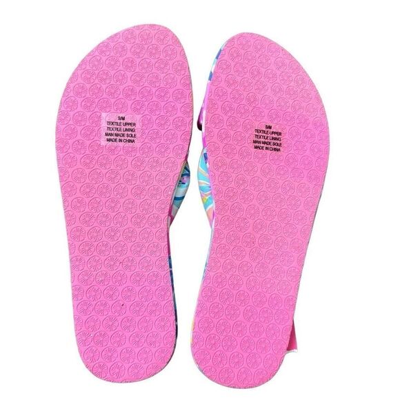 Lilly Pulitzer Pool Slippers Women’s Sea Glass Rainforest Retreat Size S/M - Picture 2 of 3